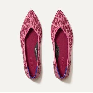 Rothy's The Point II Pink Bouquet Raspberry Patterned Flats Sz 9.5